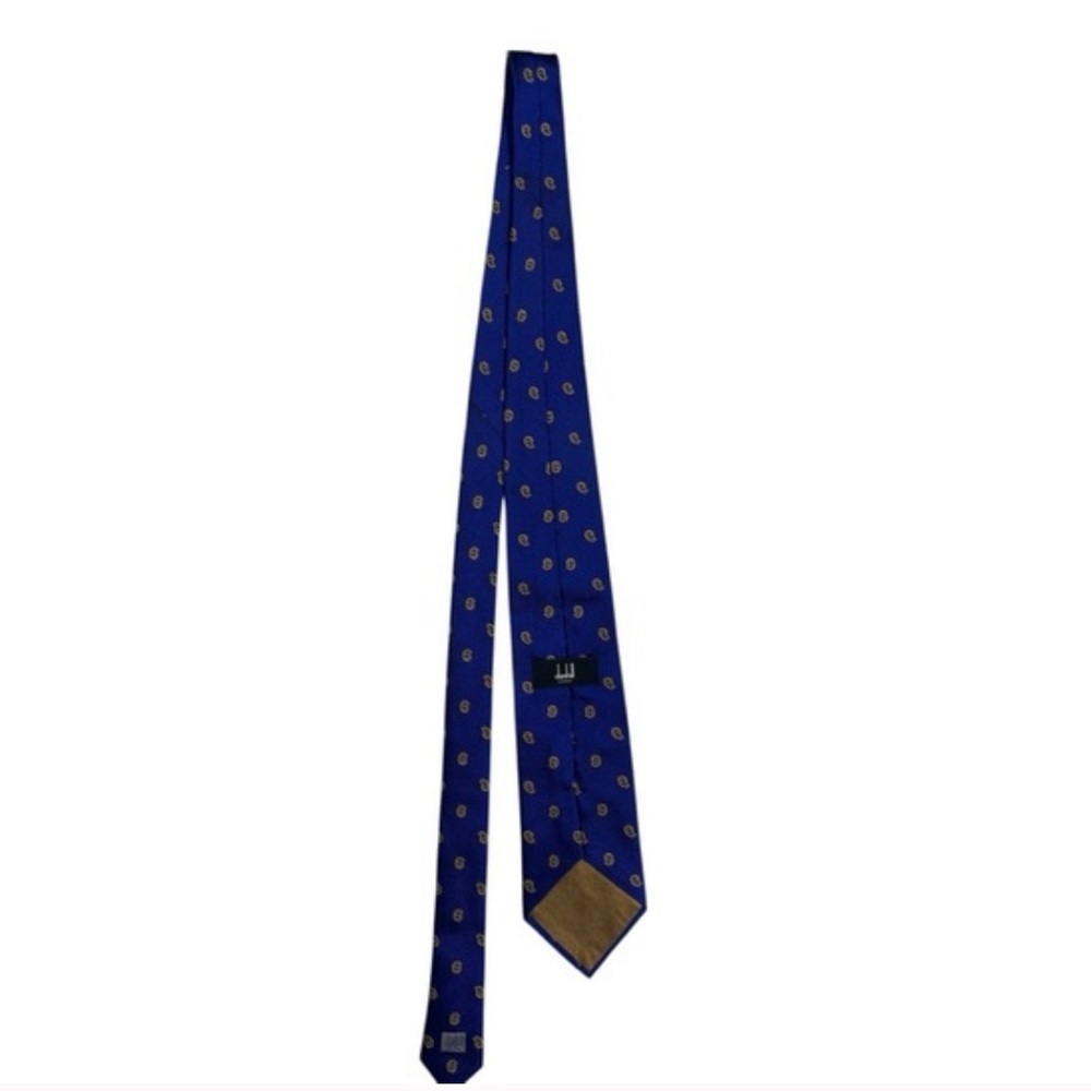 Dunhill Elegant Blue and Gold Patterned Tie